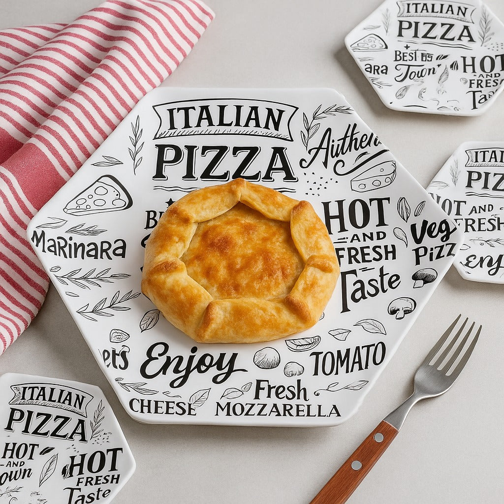 طقم بيتزا شكل سداسى Pizza Word Brown