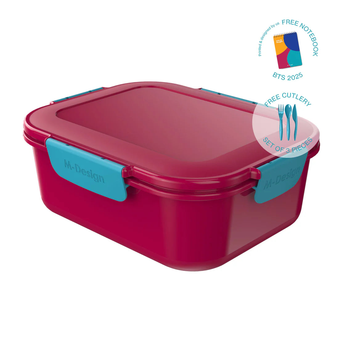 ام ديزاين لانش بوكس فريسكو 2.1 لتر - M Design Fresco™ Lunch Box 2.1 L+ Free Cutlery