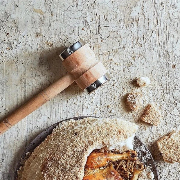 ساس شاكوش لحمة ستانلس يد خشب