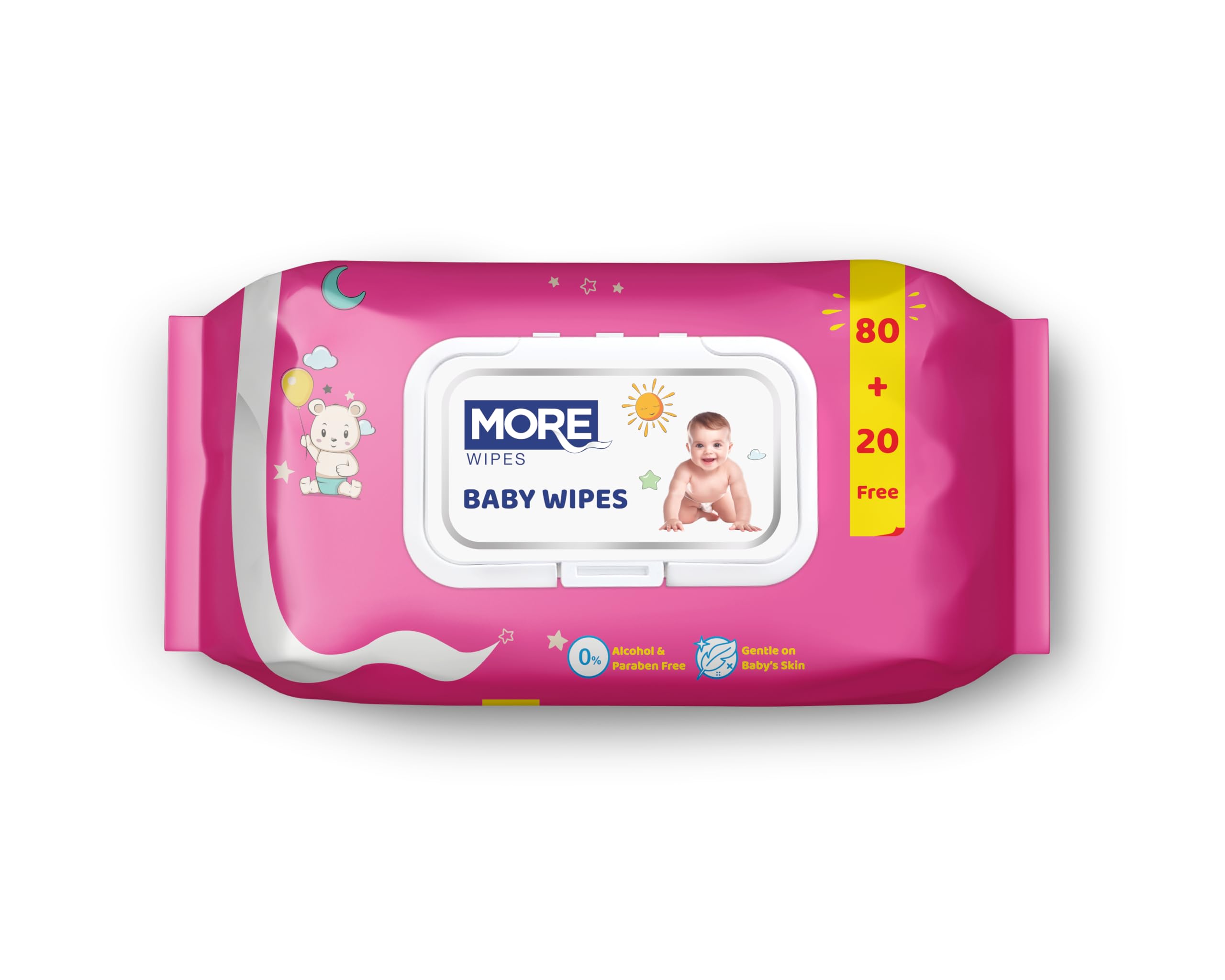 White Moro Baby Wipes 100 Wet Wipes