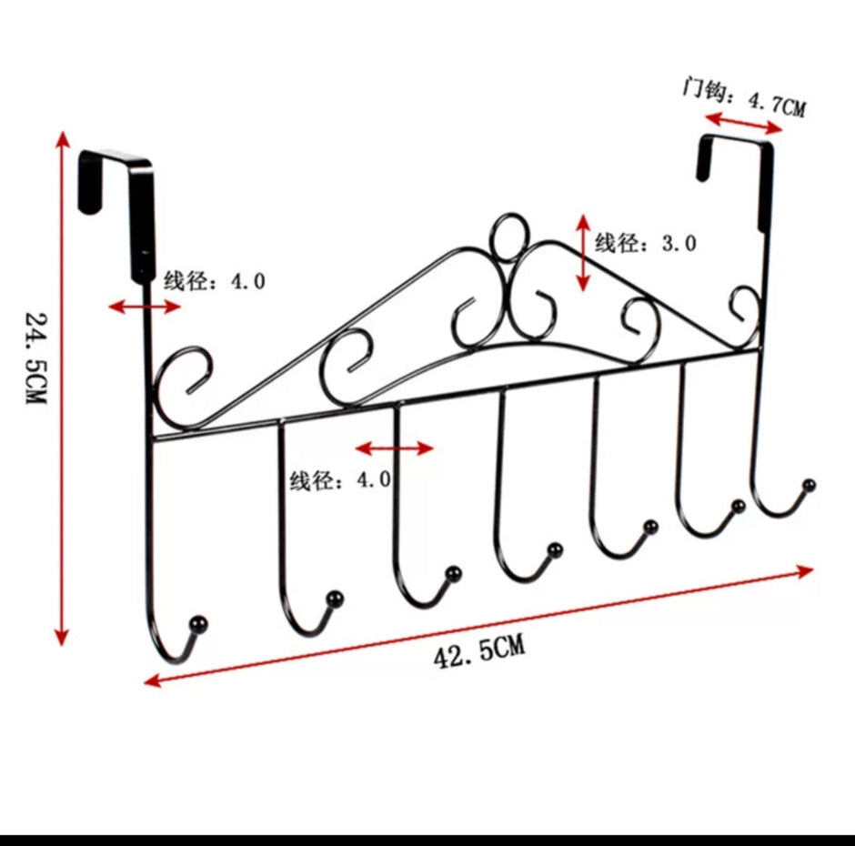 شماعة باب لوكس اللون اسود