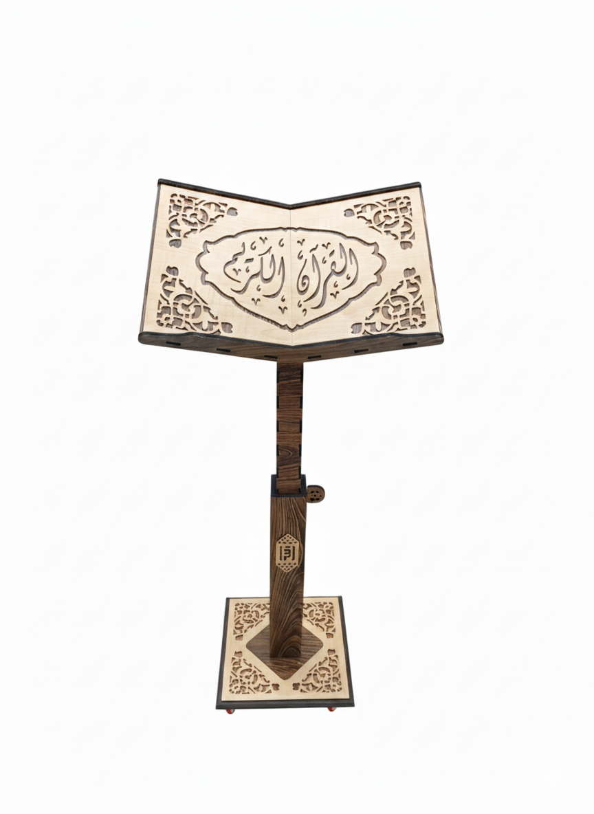 حامل مصحف متحرك خشب زان