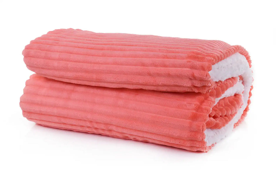 مينترا بطانية مخططة من المايكروفايبر/الشيربا مزدوجة الجوانب (220 × 180 )